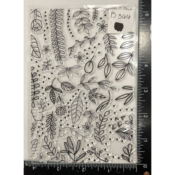 Clear photopolymer Stamp Sheet With Botanical & Leaf designs - Picture 1 of 2
